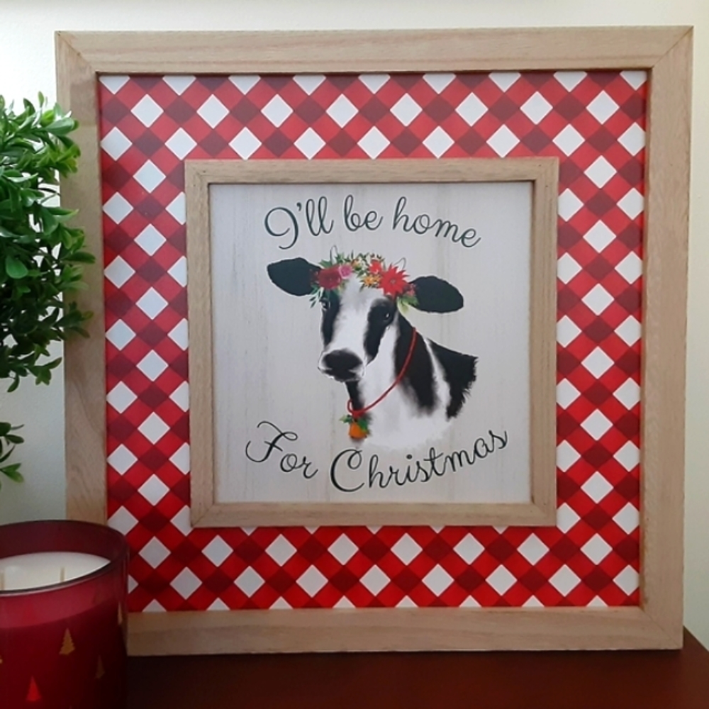 ๐๏ธ 16x16 Pioneer Woman Christmas Cow Wall Decor